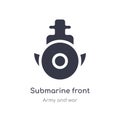 submarine front view icon. isolated submarine front view icon vector illustration from army and war collection. editable sing Royalty Free Stock Photo