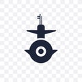 Submarine Front View transparent icon. Submarine Front View symbol design from Army collection. Simple element vector Royalty Free Stock Photo