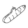 Submarine Icon. Doodle Hand Drawn or Outline Icon Style Royalty Free Stock Photo