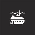 submarine icon. Filled submarine icon for website design and mobile, app development. submarine icon from filled sea life Royalty Free Stock Photo