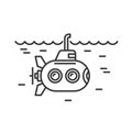 Submarine Icon on White Background. Vector Logo