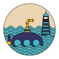 submarine lifebuoy ocean nautical