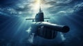 Submarine naval operations underwater battle, underwater war.AI Generated