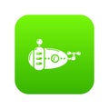 Submarine navy icon green vector