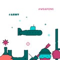 Submarine, navy, marine forces filled line icon, simple illustration