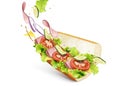 Submarine sandwich with fillings