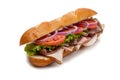 Submarine sandwich on a white background