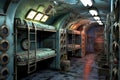 submarine sleeping quarters with bunk beds and lockers Royalty Free Stock Photo