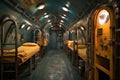 submarine sleeping quarters with bunk beds and lockers Royalty Free Stock Photo