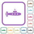 Submarine solid simple icons