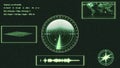 Submarine Sonar with target on map. HUD showing location, landscape surface and coordinates of target.