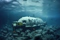 a submarine surfacing amidst arctic ice