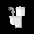 Submarine From Toilet. Periscope In WC. Vector Illustration