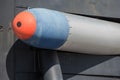 Submarine torpedo detail ready for launch Royalty Free Stock Photo