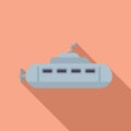 Submarine toy icon flat vector. Cute vehicle
