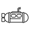 Submarine toy icon outline vector. Cute vehicle