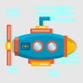 Submarine transportation vector illustration in flat style Royalty Free Stock Photo