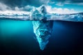 Submerged Beauty: Iceberg Above and Below Water