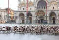 submerged chairs of alfresco pub in Saint Mark of Venice Royalty Free Stock Photo