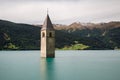 Submerged church at Lake Reschen Royalty Free Stock Photo