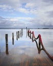 Submerged lagoon pier