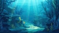 Ethereal Underwater Sun Rays: A Dreamy Background for Your Designs.