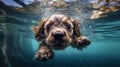 Submerged Paws: A Captivating Underwater Journey of a Playful Puppy