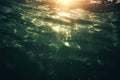 Submerged Serenity Tonalist Seascapes Bathed in Sunrays. Generative AI Royalty Free Stock Photo