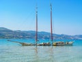 Submerged ship in the sea