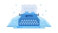 Submerged Typewriter Icon, Emotional Depth in Writing, Creative Flow, vector design Generative AI Royalty Free Stock Photo