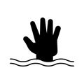 Submerging Glyph Vector Icon that can easily edit or modify.