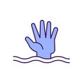 Submerging Outline with Colors Fill Vector Icon that can easily edit or modify.