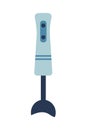 Submersible mixer. Modern hand blender. Blue electric blender on a white background. Vector illustration of kitchen Royalty Free Stock Photo