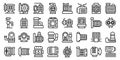 Submersible pump icons set outline vector. Water motor