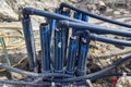 Submersible pumps dewater construction site at construction site