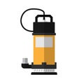 Submersible water pump flat vector design.