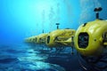 Submersibles exploring deep ocean environments during a daytime expedition Royalty Free Stock Photo