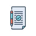 Color illustration icon for Submission, presentment and agreement