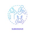 Submissive blue gradient concept icon