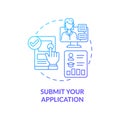 Submit application concept icon