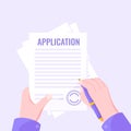 Submit application document form flat style design icon sign vector illustration.