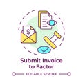 Submit invoice to factor multi color concept icon Royalty Free Stock Photo