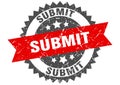 submit stamp. submit grunge round sign.