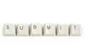 Submit from scattered keyboard keys on white