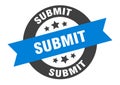 submit sign. submit round ribbon sticker. submit