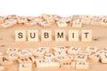 Submit,word written on wood cube Royalty Free Stock Photo