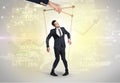 Subordinated puppet man with financial concept Royalty Free Stock Photo
