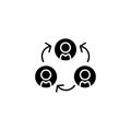 Subordination black icon concept. Subordination flat vector symbol, sign, illustration.