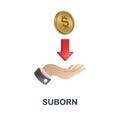 Suborn icon in 3d. Colored illustration from corruption collection. Creative Suborn icon for web design, templates