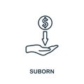 Suborn icon. Thin outline style design from corruption icons collection. Creative Suborn icon for web design, apps, software,